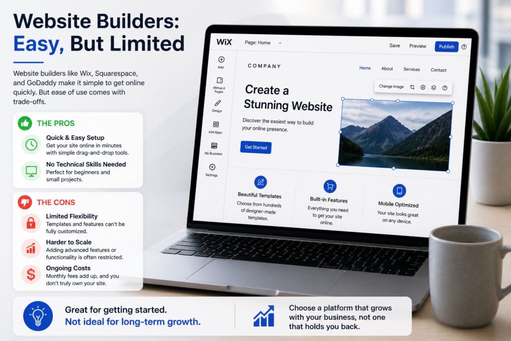 Website builders; easy but limited