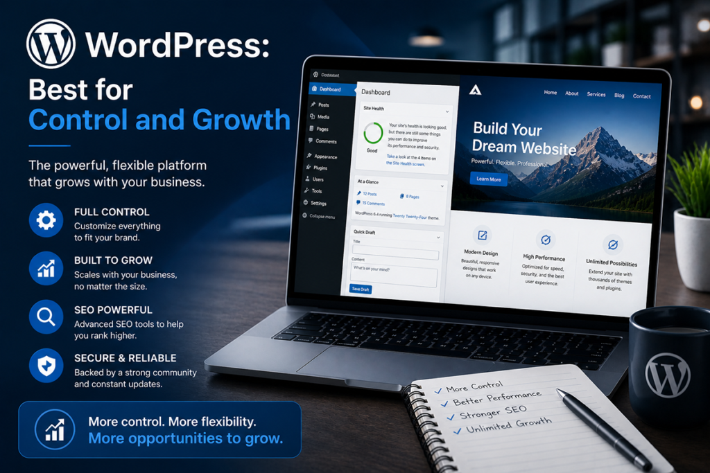 WordPress is best for control and growth
